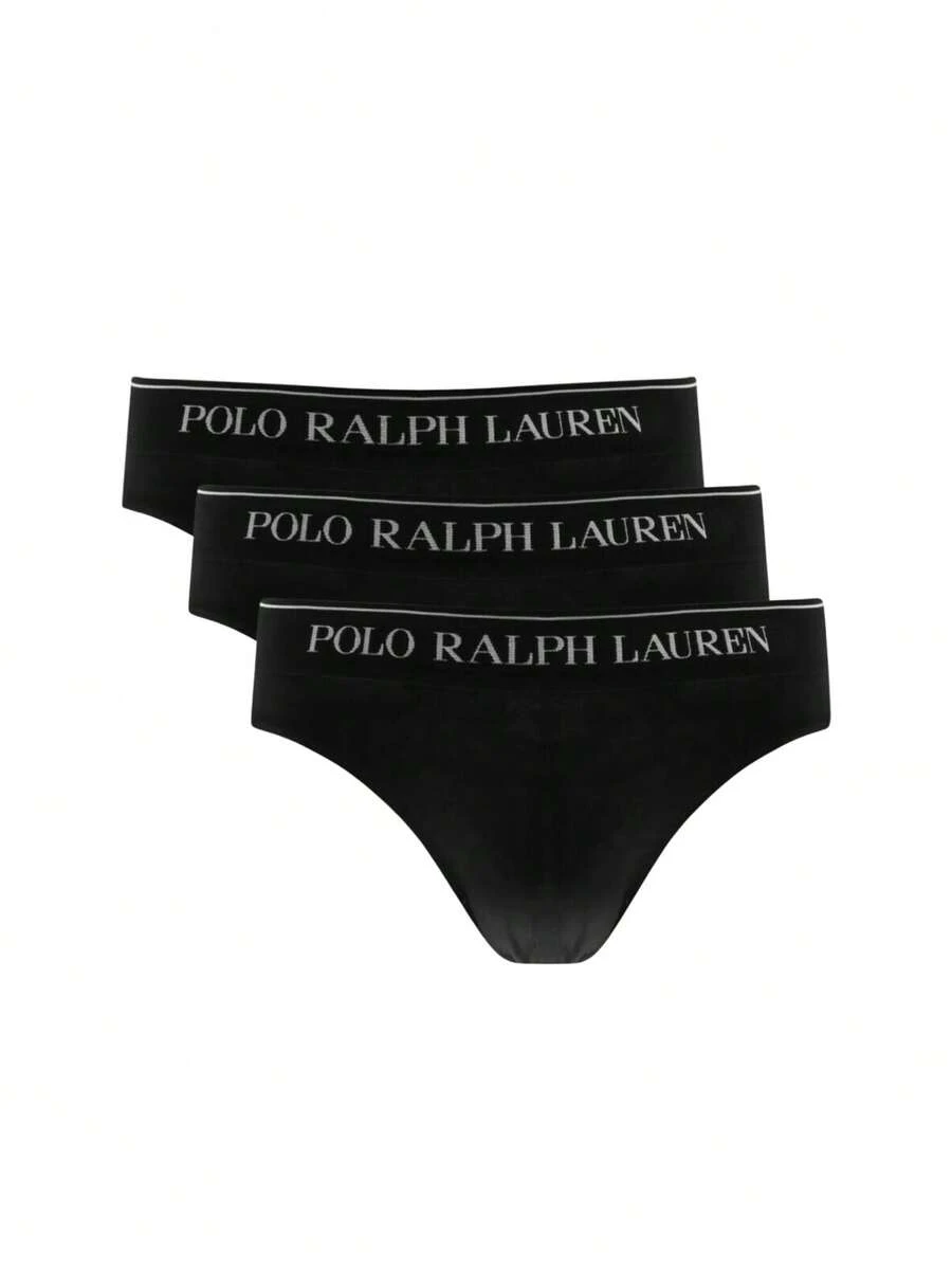 Ralph Lauren 3 Pack Men's Letter Graphic Active Briefs - Black - View 1