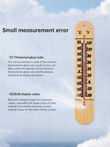 一款天然木质户外温度计，高精度，无需电池，设计简洁，适用于办公室、教室、客厅、卧室、农场和温室。壁挂式温度计 - 黃色 - 查看 11