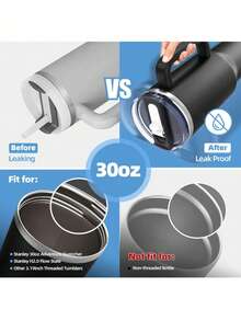 SHEIN 1 件 2 件 40 盎司玻璃杯替换盖 - 防漏翻盖吸管盖，白色、黑色、米色、蓝色、粉色，兼容 40 盎司杯配件 - 彩色 - 查看 5