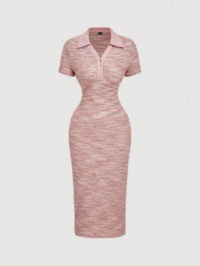 SHEIN MOD Women's Collared Short Sleeve Tweed Plaid Mid-Length Dress, Dresses For Women Party, Sexy Dress, Women's Evening Dress,Fall /Winter,Halloween,Christmas, Going Out,Chic,Casual,Prom,Graduation, Polo Dress, Collar Dress Women, Tweed Dresses For Women