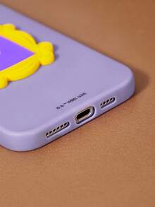 FRIENDS X SHEIN Semi 3D Shape Pattern Purple Fashionable Phone Case, Gift,Compatible With IPhone - Purple - View 7