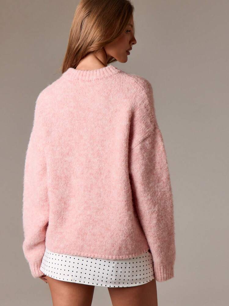 Chunky Knit Crew Neck Pullover Sweater