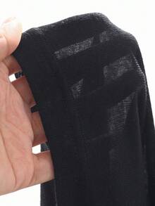 Livesso 女士纯色休闲宽松日常搭配上衣，秋季衣服长袖女上衣 - 黑色 - 查看 4