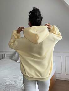 Aloruh Áo Hoodie Nữ Thu/Đông Mới, Màu Vàng Kem, Họa Tiết Bướm Trang Trí, Phong Cách Y2K Dễ Thương, Áo Hoodie Vàng Pastel, Áo Hoodie Vàng Nhạt, Áo Hoodie Vàng Bơ, Áo Hoodie Kem, Halloween Thu Đông cho Nữ, Mùa Thu Nữ, Halloween Mùa Thu, Halloween cho Nữ, Mùa Thu Nữ - Màu vàng - Xem 3