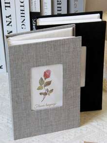 SHEIN 200 Pockets Photo Album Linen Cover DIY Writable Large Scrapbook Album 4x6 Photos Slip-In Picture Albums Children Growth - Multicolor - View 8