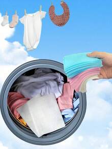 SHEIN 1SET 30/60/90/120/480PCS  Laundry Detergent Sheets Powerful Stain Remover For Underwear Clothing Cleaning Bubble Paper