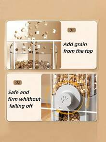 SHEIN 半件悬挂式自动宠物食品喂食器和饮水器套装，重力猫喂食器，带笼式碗