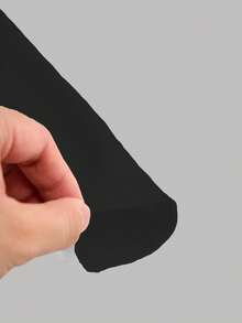 SHEIN 少女黑色纯色百褶裙，优雅精致风格裙子，校园风格裙子 - 黑色 - 查看 5