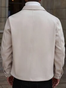 Manfinity CasualCool Herren Langarm Einfarbig Reißverschluss Lässig Mantel, Herbst/Winter