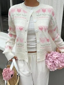 Sunnyshic Áo khoác cardigan màu pastel đa năng thường ngày dành cho nữ - Nhiều màu - Xem 7