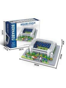 Zazumi 1 Peça Conjunto de Blocos de Montar Tema Esportivo, Campo de Futebol, Quadra de Basquete, Micro Partículas, Brinquedo de Quebra-Cabeça, para Adolescentes, Adultos, Fãs, Decoração de Casa, Modelo de Exibição na Mesa, Presente para Meninos - Multicolorido - Visão 8