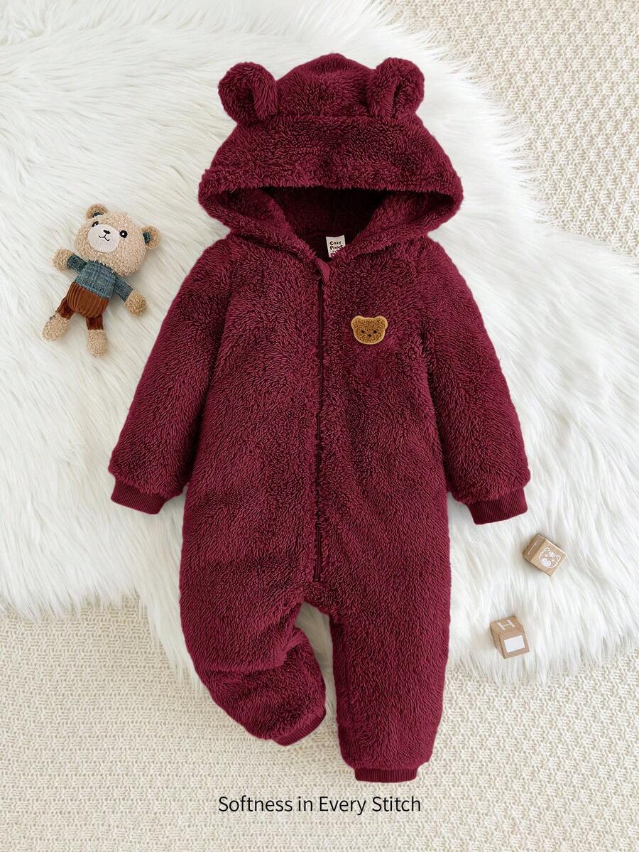 Cozy Pixies Baby Boy Cartoon Rabbit Ear Hooded Thickened Jumpsuit Fall Winter