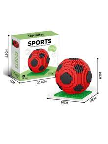 Zazumi 1 Peça Conjunto de Blocos de Montar Tema Esportivo, Campo de Futebol, Quadra de Basquete, Micro Partículas, Brinquedo de Quebra-Cabeça, para Adolescentes, Adultos, Fãs, Decoração de Casa, Modelo de Exibição na Mesa, Presente para Meninos - Multicolorido - Visão 6