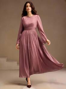 Anewsta Women's Long Sleeve Dress, Elegant And Versatile For Commuting, Spring, Autumn, Winter - Red Plum - View 5