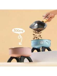 Zazumi Stainless Steel Pet Food Bowl With Cute Pattern And Embossed Design, Anti-Spill, Non-Slip, Suitable For Small Cats, Dogs And Small Pets For Drinking And Eating