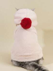 PETSIN 1pc Pet Christmas Fluffy Zipper Jacket - Pink - View 7