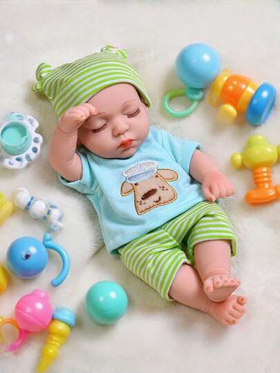 Zazumi 1PC/3PCS  Soft Realistic Newborn Baby Dolls - Vinyl Sleeping Real Life Reborn Baby Dolls With Clothes Set Perfect Gift Toddlers & Children Realistic Doll Pram Accessories Baby Shower Gift Idea