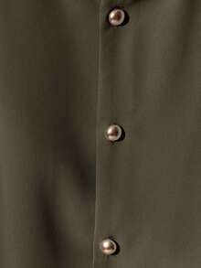 Franclia 2 件套女士时尚优雅圆领短袖衬衫和休闲裤套装 - 咖啡棕 - 查看 3