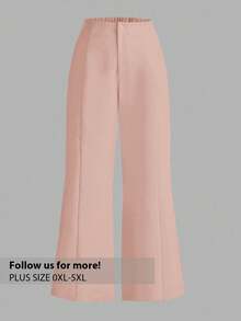 Firerie Pantalones anchos y sueltos con vuelo, elegantes y de talla grande, adecuados para primavera/verano - Rosa vieja - Ver 1