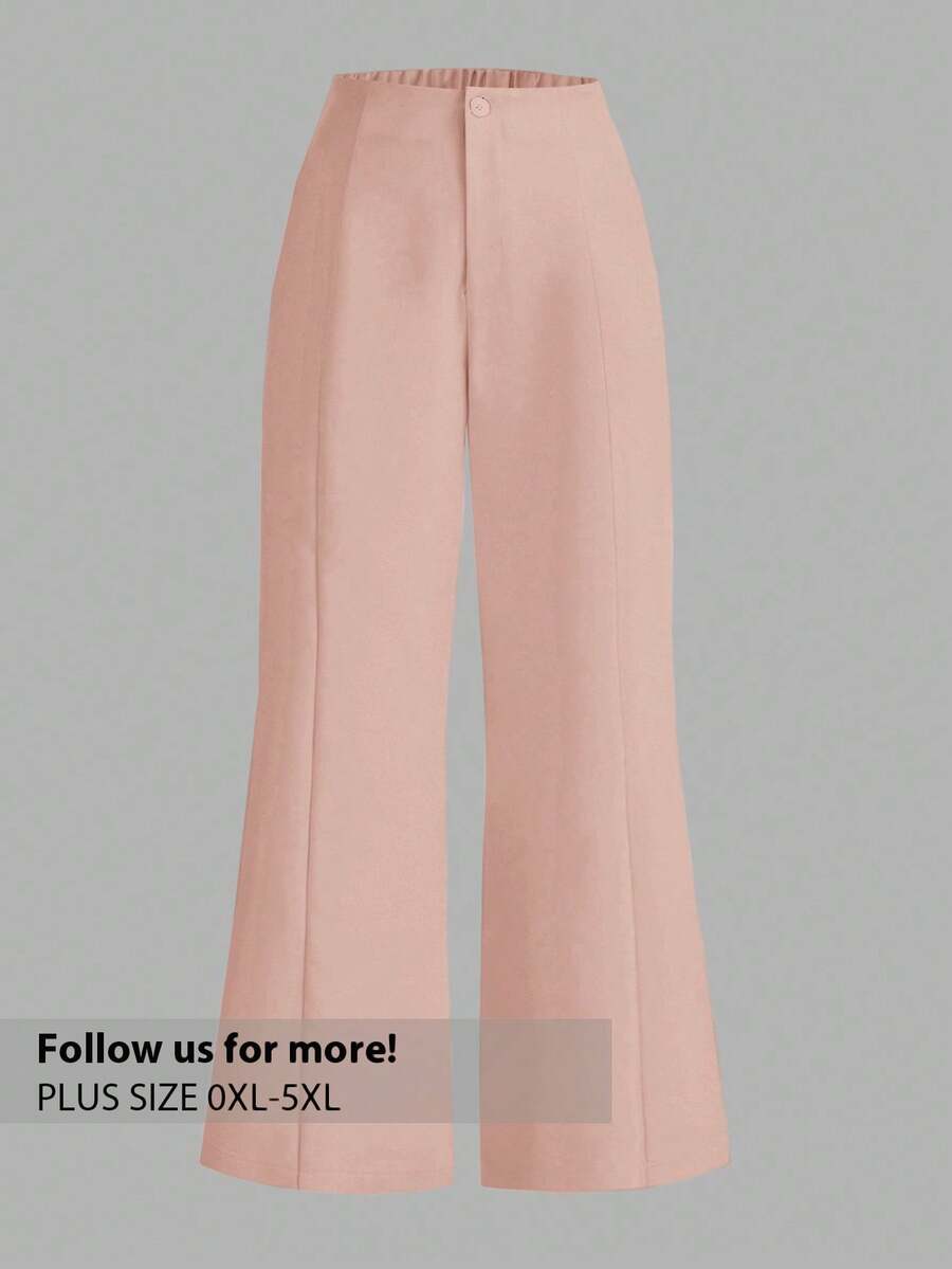 Firerie Pantalones anchos y sueltos con vuelo, elegantes y de talla grande, adecuados para primavera/verano - Rosa vieja - Ver 1