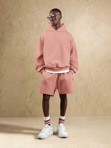 SUMWON 男士连帽衫，复古宽松圆领卫衣 - 时尚棕色，休闲场合完美之选，度假必备，奢华品牌，适合夏季和秋季穿搭 - 粉色 - 查看 4