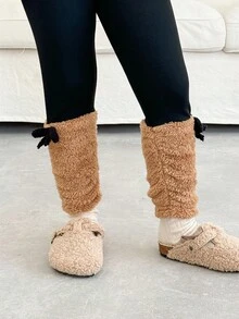 LMoss Kids Leggings casual in maglia di colore unito e morbido per ragazze giovani