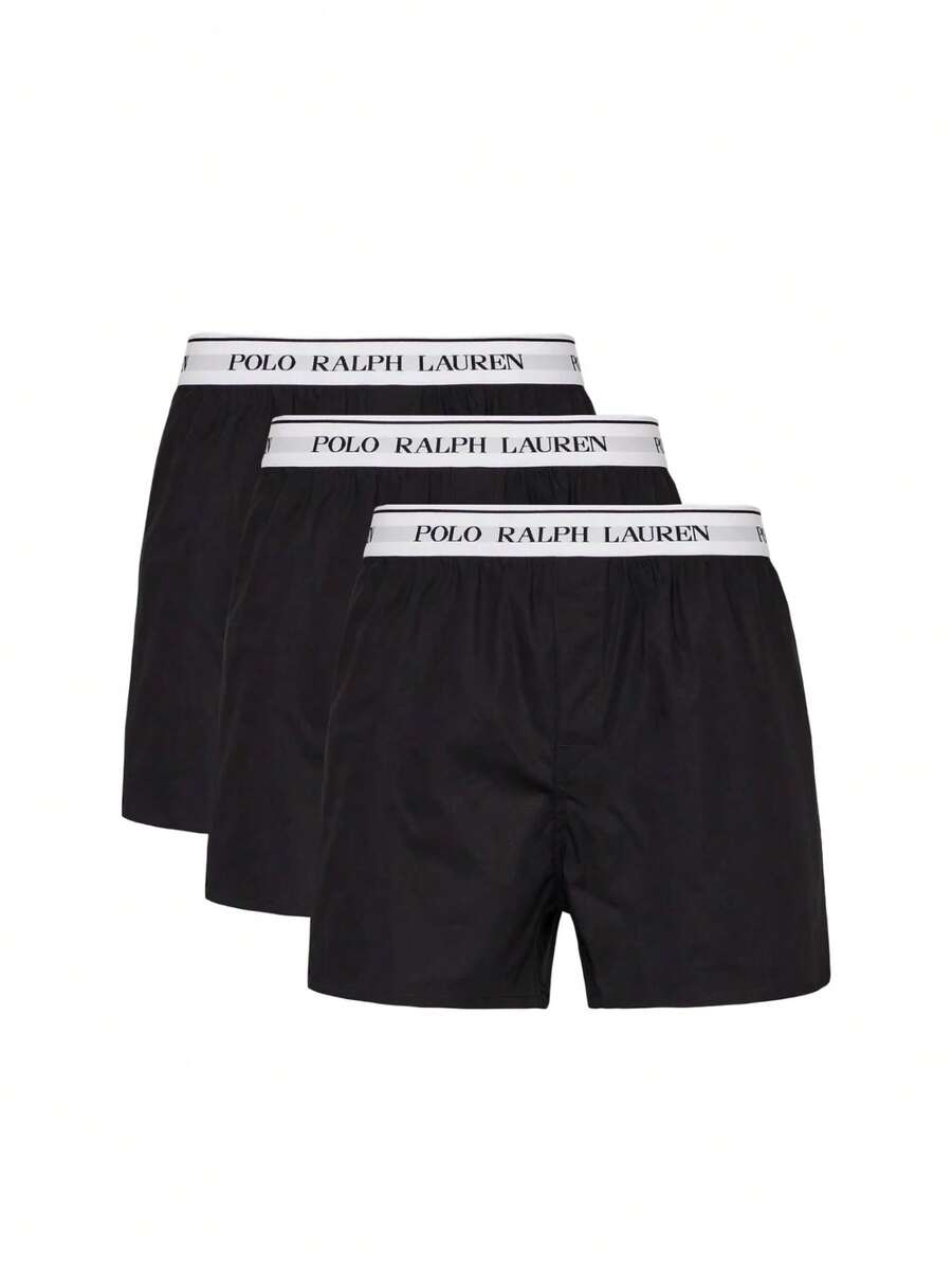 Ralph Lauren 3 Pack Men's Letter Tape Waist Boxer Briefs