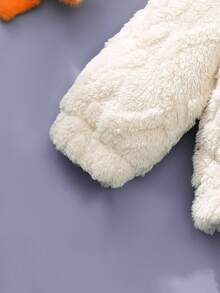 SHEIN Playful Pals YOUNG GIRL 秋冬紫色提花羊毛套衫套装，可爱刺绣图案，罗纹袖口和下摆，日常户外必备 - 紫色 - 查看 6