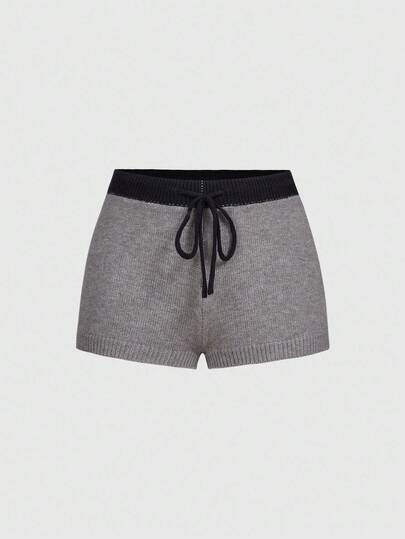 ROMWE Avant Short en tricot avec broderie d'étoiles pour femmes, style Y2K Baddie