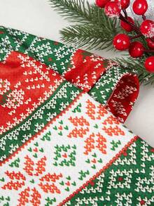 PETSIN 1pc Christmas Striped Red And Green Print Dog Hoodie, Pet Warm Coat - Multicolor - View 4