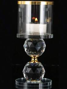 SHEIN Basic living Crystal Candle Holder - Polished Romance Themed Tabletop Decor For Dinners, Anniversaries, Birthdays & Holiday Celebrations - Luxurious American Style Candlelight Centerpieces For Home & Table, Room Decor, Gifts Graduation - Multicolor - View 11