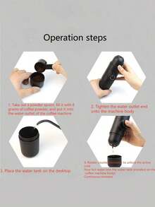 SHEIN 1 قطعة/مجموعة ماكينة قهوة محمولة صغيرة الحجم، متوافقة مع القهوة المطحونة والإسبريسو، صانعة قهوة يدوية، للتشغيل اليدوي - مناسبة للتخييم والخارج واستخدام السيارة