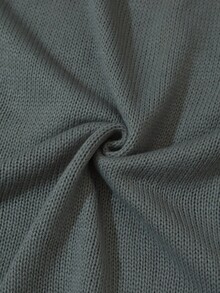 SHEIN Maternity Round Neck Cable Pattern Casual Sleeveless Knit Dress, Autumn - Grey - View 7
