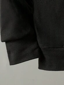 SHEIN Bộ áo thun dài tay cổ tròn in chữ và quần nỉ dệt kim in chữ thời trang xuân/thu/đông cho trẻ em từ 4-7 tuổi, thích hợp mặc hàng ngày, chơi thể thao, đi nghỉ, tiệc tùng, ngày lễ, đi chơi thường ngày, trang phục cơ bản cần thiết - màu đen - Xem 8
