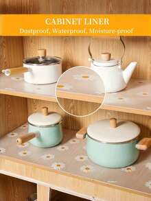 SHEIN 1 pezzo di rivestimento trasparente antiscivolo con motivo a crisantemo, rivestimento antiscivolo per cassetti, rivestimento antiscivolo per frigorifero, rivestimento in EVA impermeabile per armadietti, e rivestimento facile da pulire per armadietti da cucina. Regali di San Valentino, decorazioni per la tavola di San Valentino