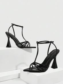 CUCCOO SZL Women's Fashionable Sexy Elegant Pointed Toe High Heel Sandals - Black - View 2
