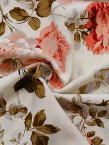 Franclia طقم فستان كامي مطبوع بالأزهار وجاكيت لون سادة مقاسات كبيرة - متعدد الألوان - مشاهدة 5