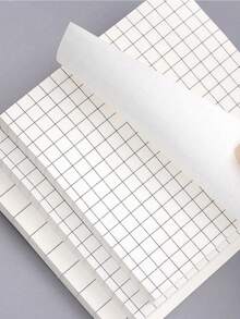 SHEIN 2 件格子图案便利贴，简单多用途易贴可写便利贴，适合学校学生、办公室返校 - 白色 - 查看 2