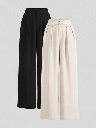 Girlism 少女休闲纯色阔腿裤买一送二