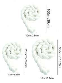 1pc Baby Bed Surround Hand Woven Strip Knotting Four Strand Fried Dough Twists Braid Anti-Collision Soft Bag Baby Bed Surround