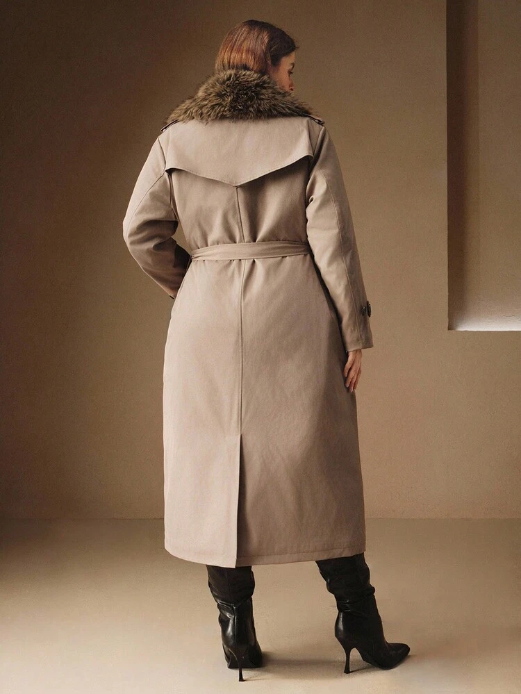 プラスサイズ レディース カジュアル 長袖 ボタン ウィンターコート