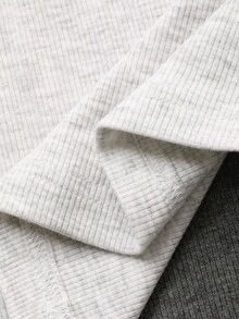 DAZY 少女甜美风格修身T恤，秋季 - 灰色 - 查看 8