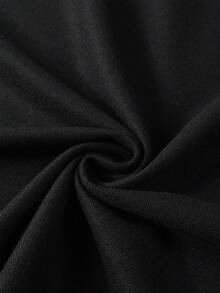 Manfinity Mode 男士撞色装饰纽扣 Polo 衫，休闲夏季短袖 - 黑色 - 查看 5