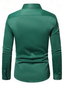 Calvornis Chemise décontractée à manches longues de couleur unie pour hommes, idéale pour le travail et les déplacements, automne