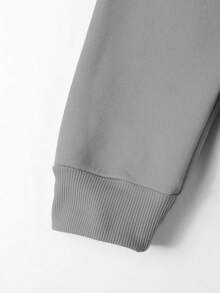 Manfinity Homme 男士秋季字母印花长袖抽绳连帽休闲运动衫，带口袋