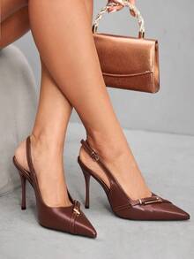 CUCCOO SZL Women's Back Strap Butterfly Decor Lolita Style High Heel Pumps, Wine Red