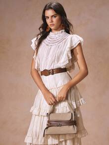 SHECARRY 休闲时尚百搭简约女士斜挎包 - 卡其色 - 查看 10