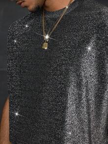 AXEPEAK 男士全印花圆领休闲时尚户外上衣 - 黑色 - 查看 6