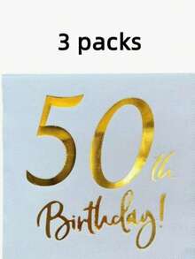 1/2/3/6 confezioni da 20 tovaglioli monouso a doppio strato con stampa dorata a tema 50° compleanno (16,5 x 16,5 cm), adatti per Natale, autunno, Ognissanti, rientro a scuola, decorazioni per pareti e tende da camera da letto. - Bianco - Visualizzare 8
