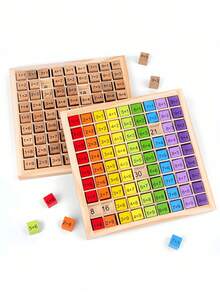 Zazumi Wooden 99 Multiplication Table Board With Memory Skill Blocks Early Learning Math Toy Educational Teaching Aid Random Color Accessories Math Chart For Kids Learning Games Homeschool Supplies